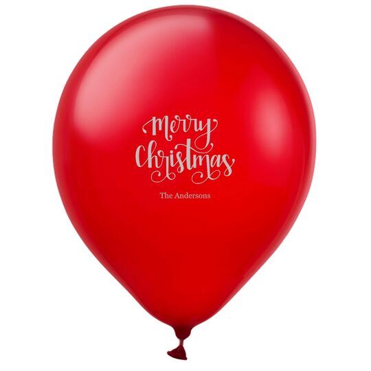 Hand Lettered Merry Christmas Latex Balloons